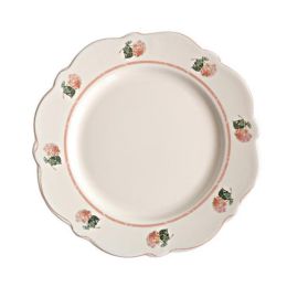 Retro American Pastoral Style Rose Edge Ceramic Dining Plate