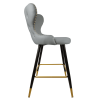 Set of 2 Bar Height Barstools with Backs Modern Dining Bar Chairs with Wood Legs Modern Counter Stools for Kitchen Island Bistro (Grey; Set of 2)