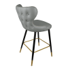 Set of 2 Bar Height Barstools with Backs Modern Dining Bar Chairs with Wood Legs Modern Counter Stools for Kitchen Island Bistro (Grey; Set of 2)