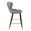 Set of 2 Bar Height Barstools with Backs Modern Dining Bar Chairs with Wood Legs Modern Counter Stools for Kitchen Island Bistro (Grey; Set of 2)