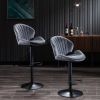 Bar Stools Set of 2 - Adjustable Barstools with Back and Footrest; Counter Height Bar Chairs for Kitchen; Pub -Grey