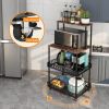 Four layer microwave oven rack, heavy duty free vertical bread rack