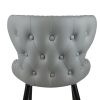 Set of 2 Bar Height Barstools with Backs Modern Dining Bar Chairs with Wood Legs Modern Counter Stools for Kitchen Island Bistro (Grey; Set of 2)