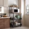 Four layer microwave oven rack, heavy duty free vertical bread rack