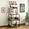 Four layer microwave oven rack, heavy duty free vertical bread rack