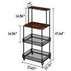 Four layer microwave oven rack, heavy duty free vertical bread rack