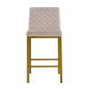 Cheap Modern Design High Counter Stool metal legs Kitchen Restaurant Beige Brown velvet Bar Chair(set of 2)