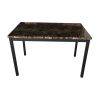 LEAVAN 5 Piece Metal Dinette Set with Faux Marble Top - Black; dinning set; table&4 chairs