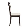 TREXM 5-Piece Wood Dining Table Set Simple Style Kitchen Dining Set Rectangular Table with Upholstered Chairs for Limited Space (Espresso)